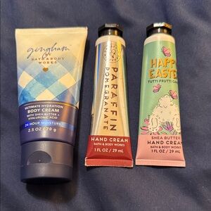 Bath & Body Works Blue, Red, and Colorful Cream Set